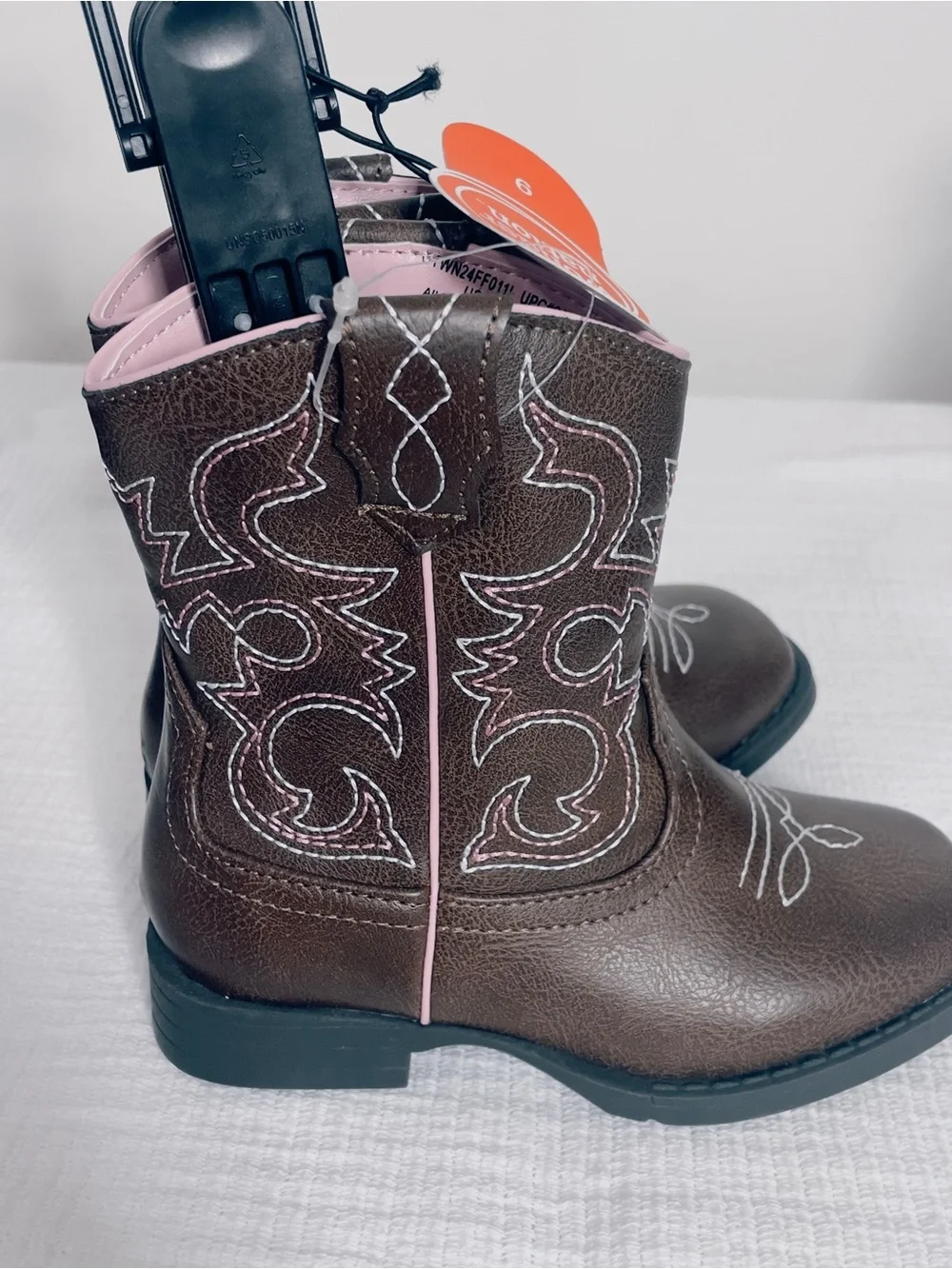 wonder nation Brown and Pink Girls Western Cowboy Boots